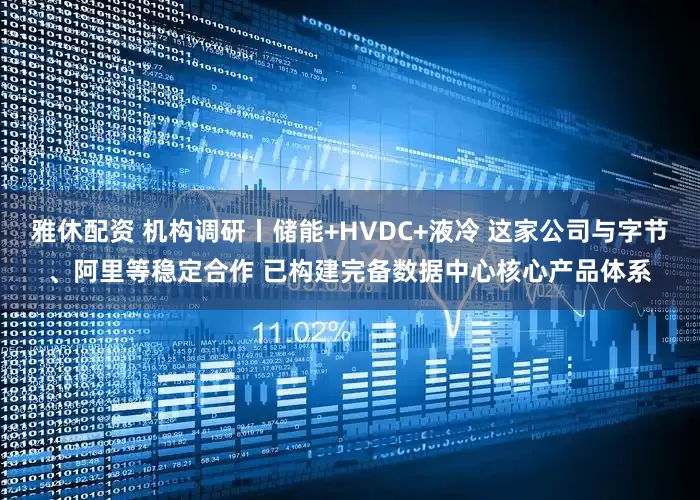 雅休配资 机构调研丨储能+HVDC+液冷 这家公司与字节、阿里等稳定合作 已构建完备数据中心核心产品体系